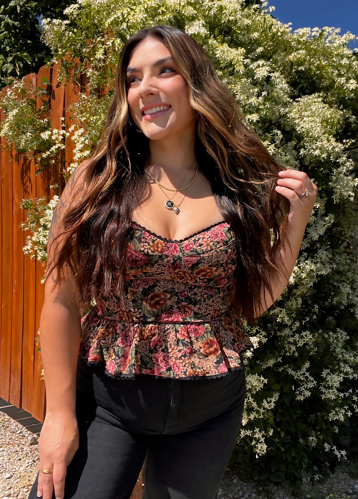 Vintage Rose Peplum Top