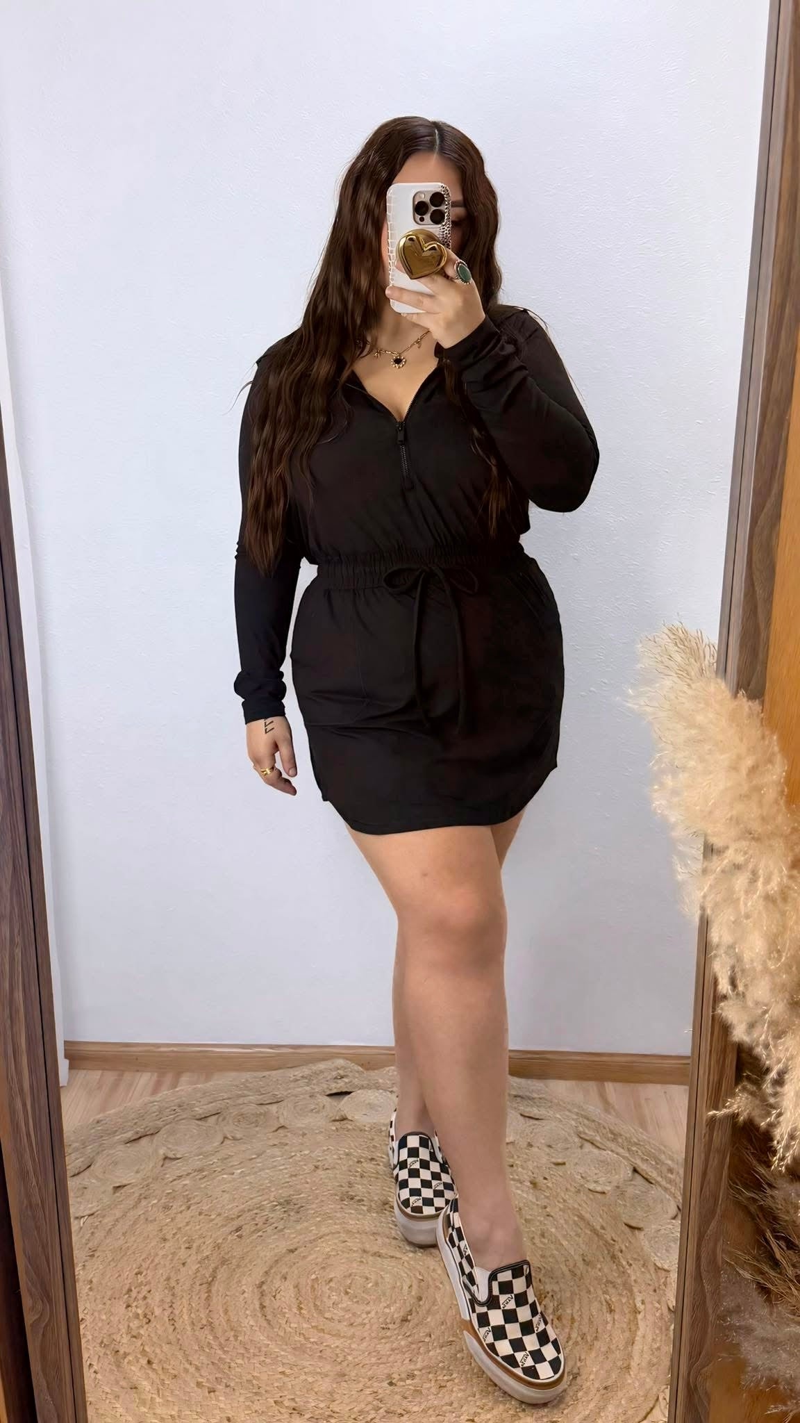 CURVY Black Athletic Romper Dress | 1X-3X