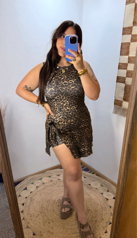 Wrap it up Romper : Leopard