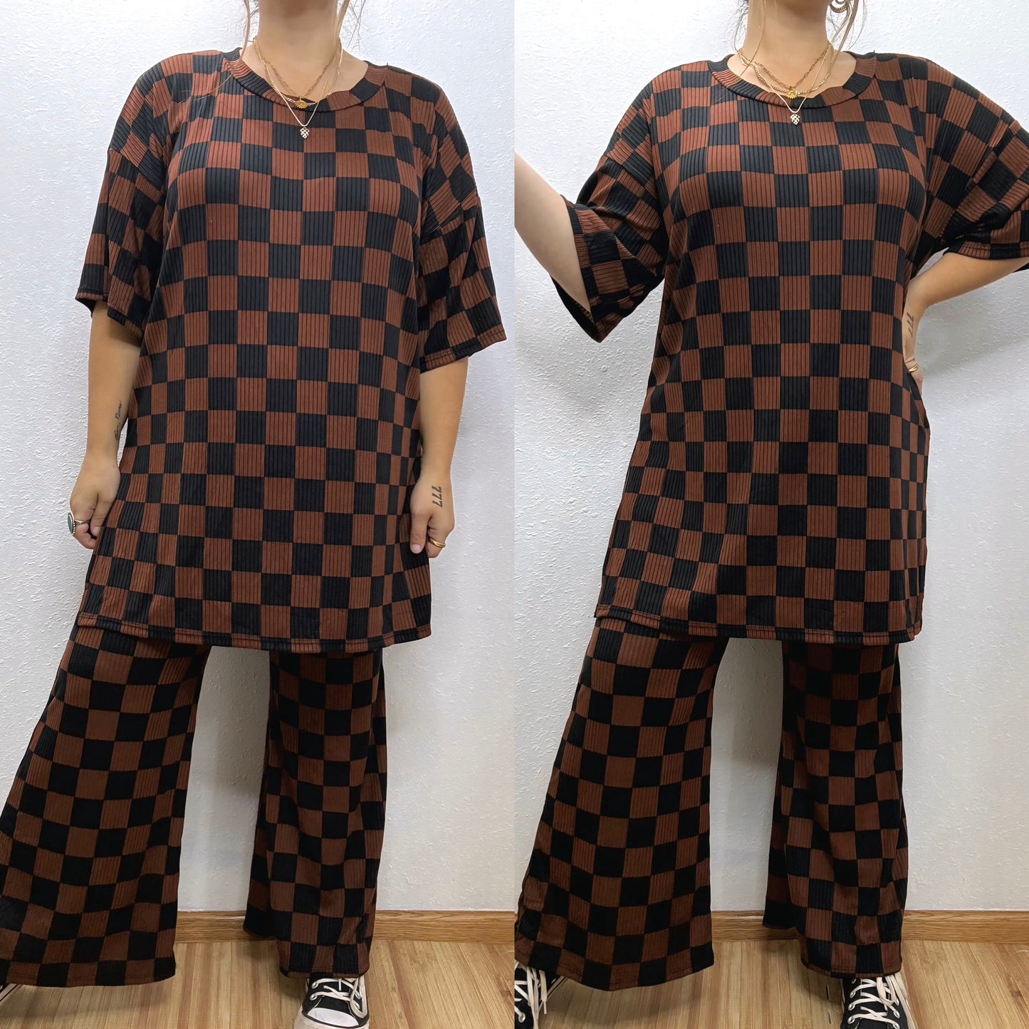 Lexie Checkered Oversized Set