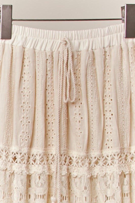 Wisteria Boho Lace Maxi Skirt