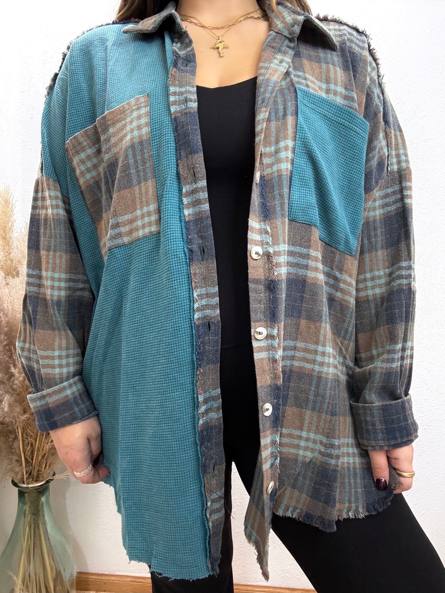 Westwood Vintage Teal Waffle Flannel