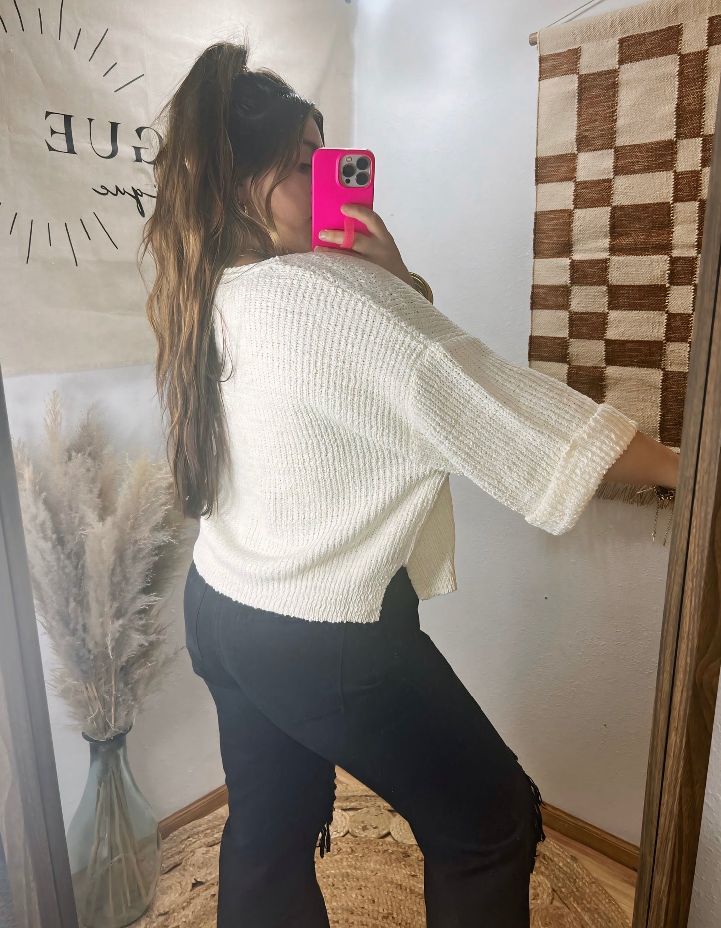 Khloe Oversized Boxy Sweater : Ivory