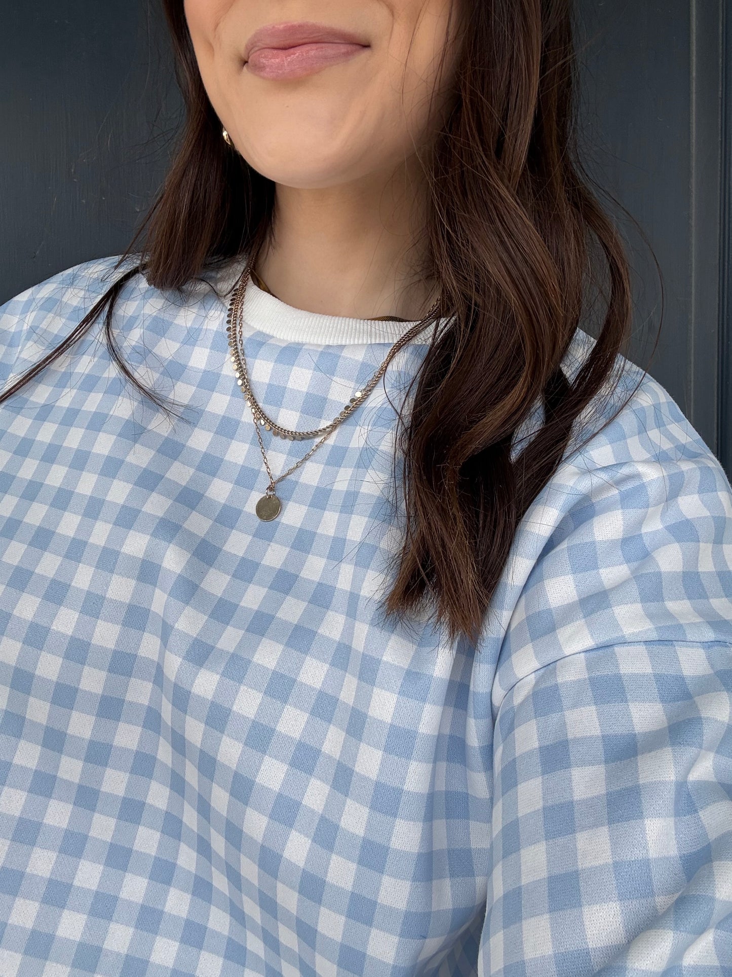 Blue Skies Gingham Lounge Set