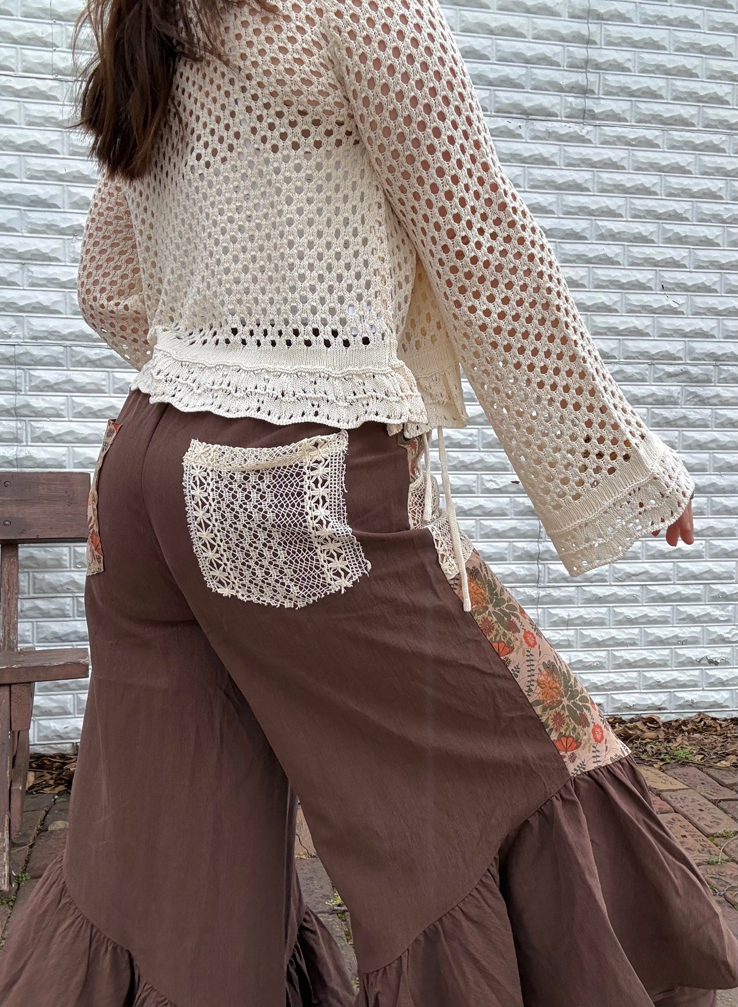Patchwork Boho Ruffle Pants