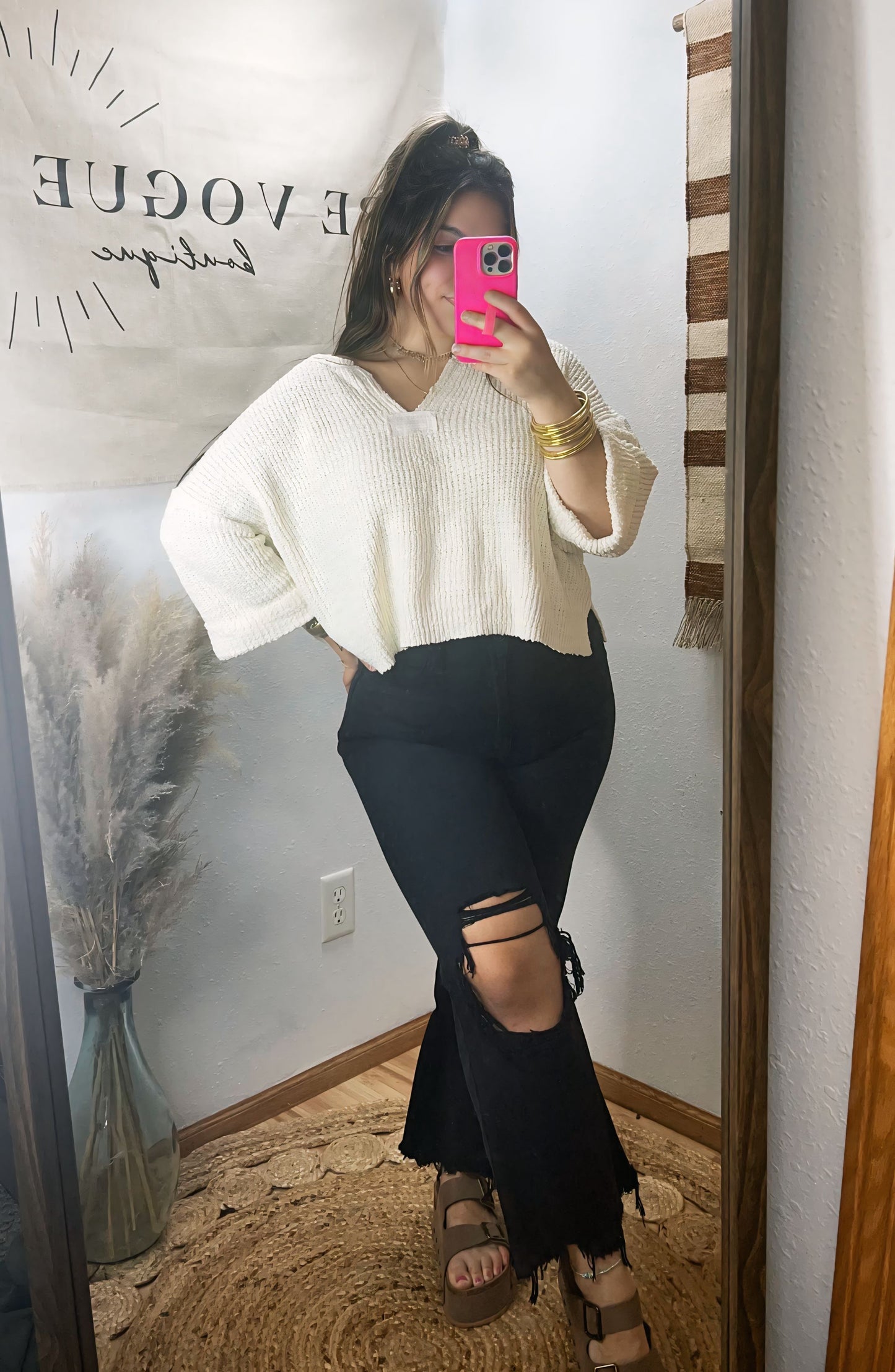 Khloe Oversized Boxy Sweater : Ivory