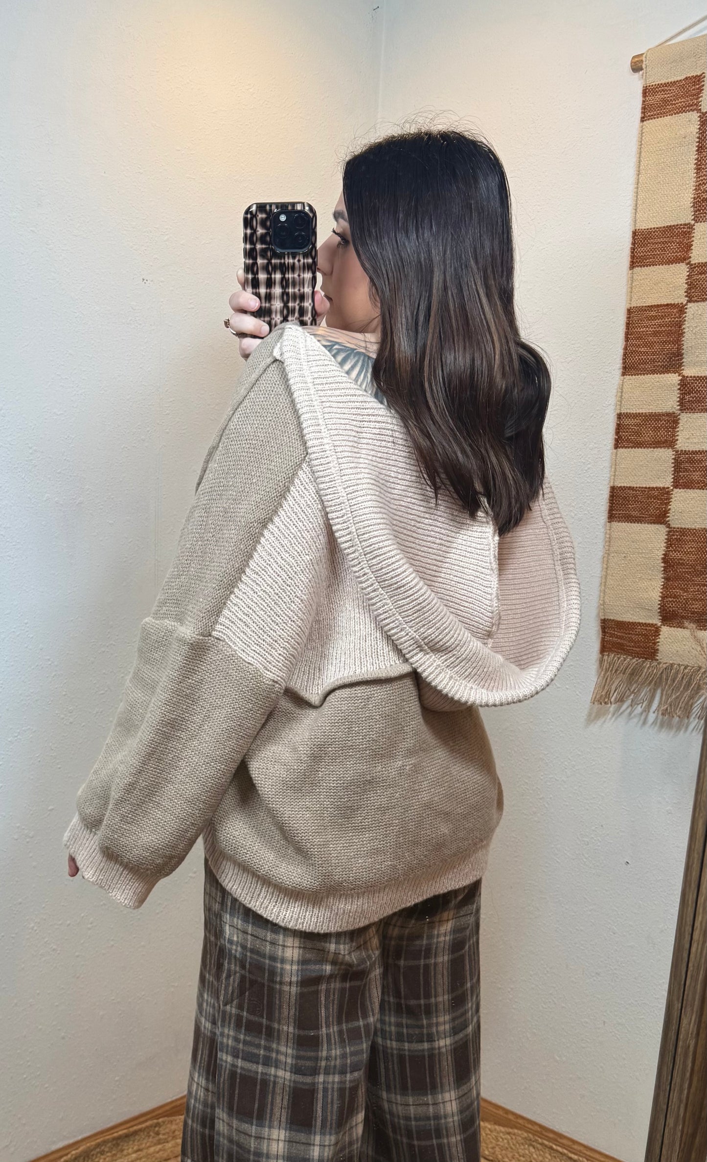 Coffee Weather Colorblock Sweater Hoodie