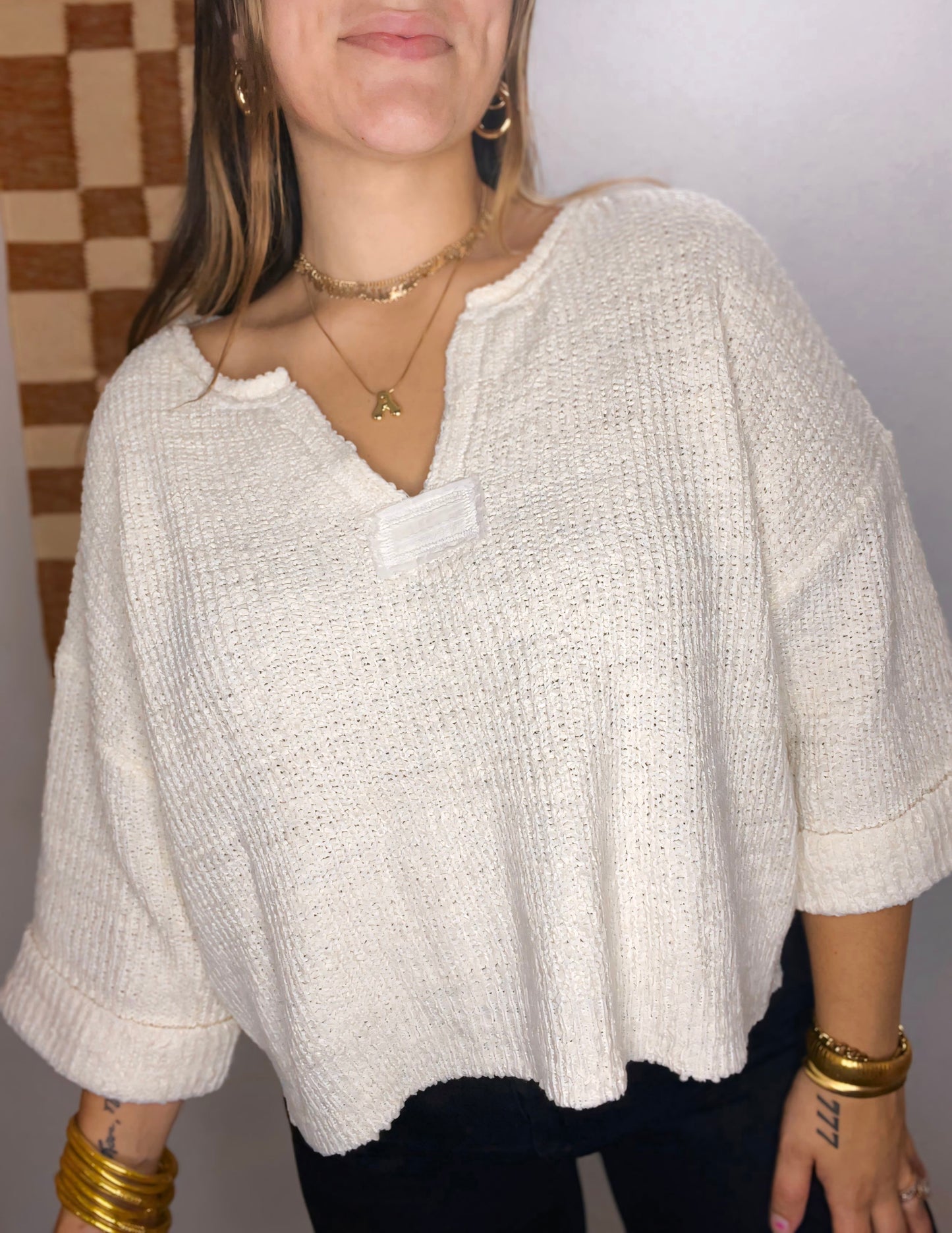 Khloe Oversized Boxy Sweater : Ivory