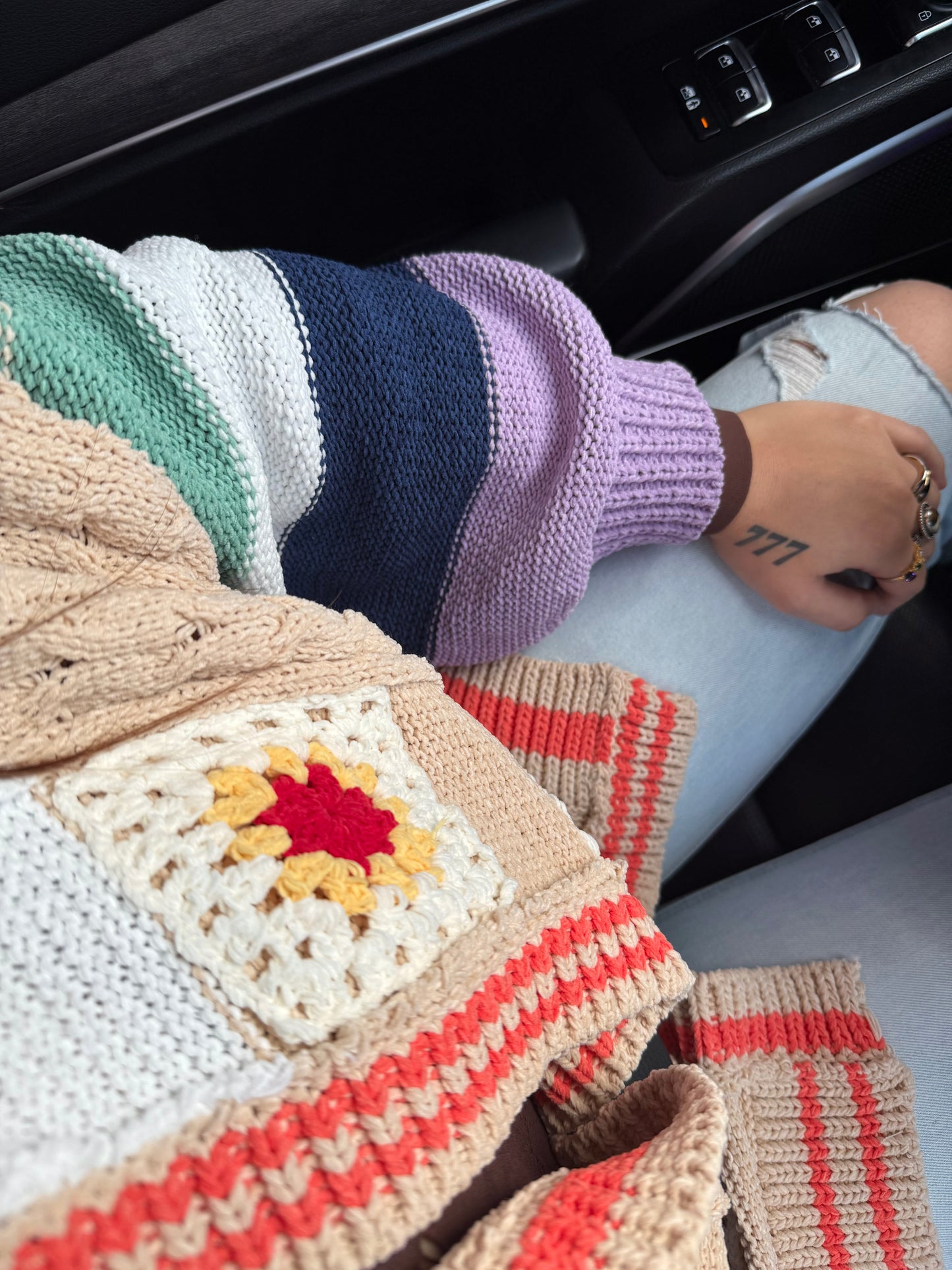 POL Granny Patch Knit Cardigan