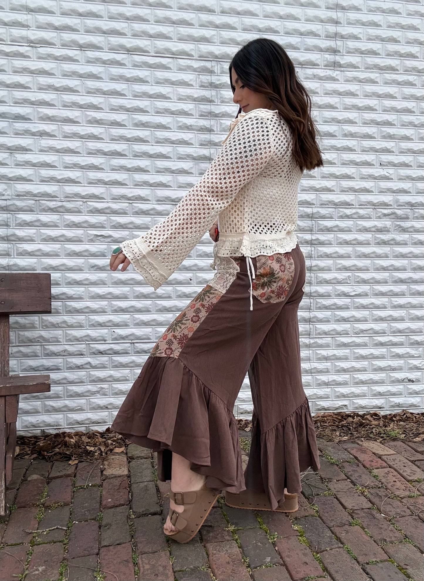 Patchwork Boho Ruffle Pants