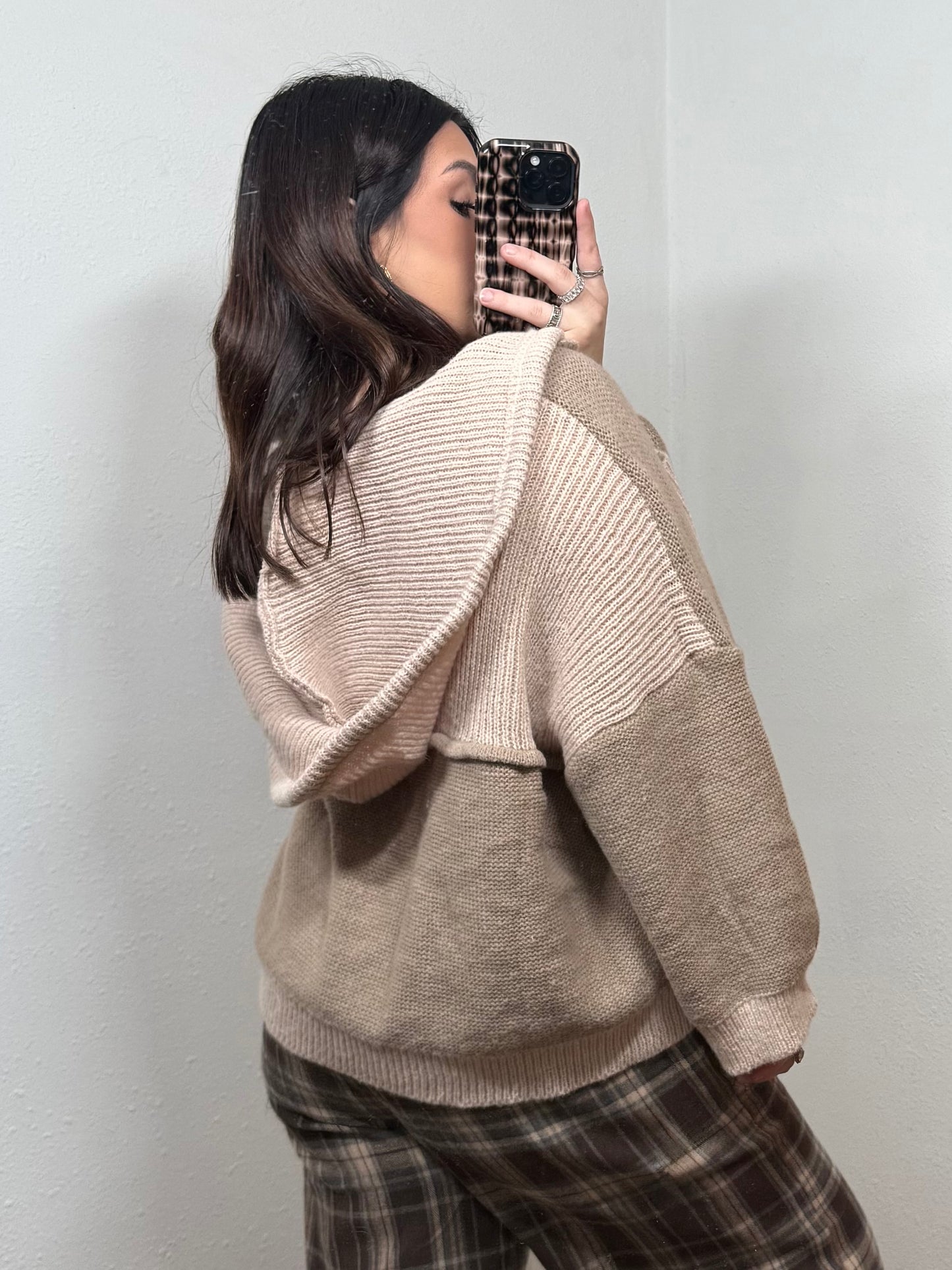 Coffee Weather Colorblock Sweater Hoodie
