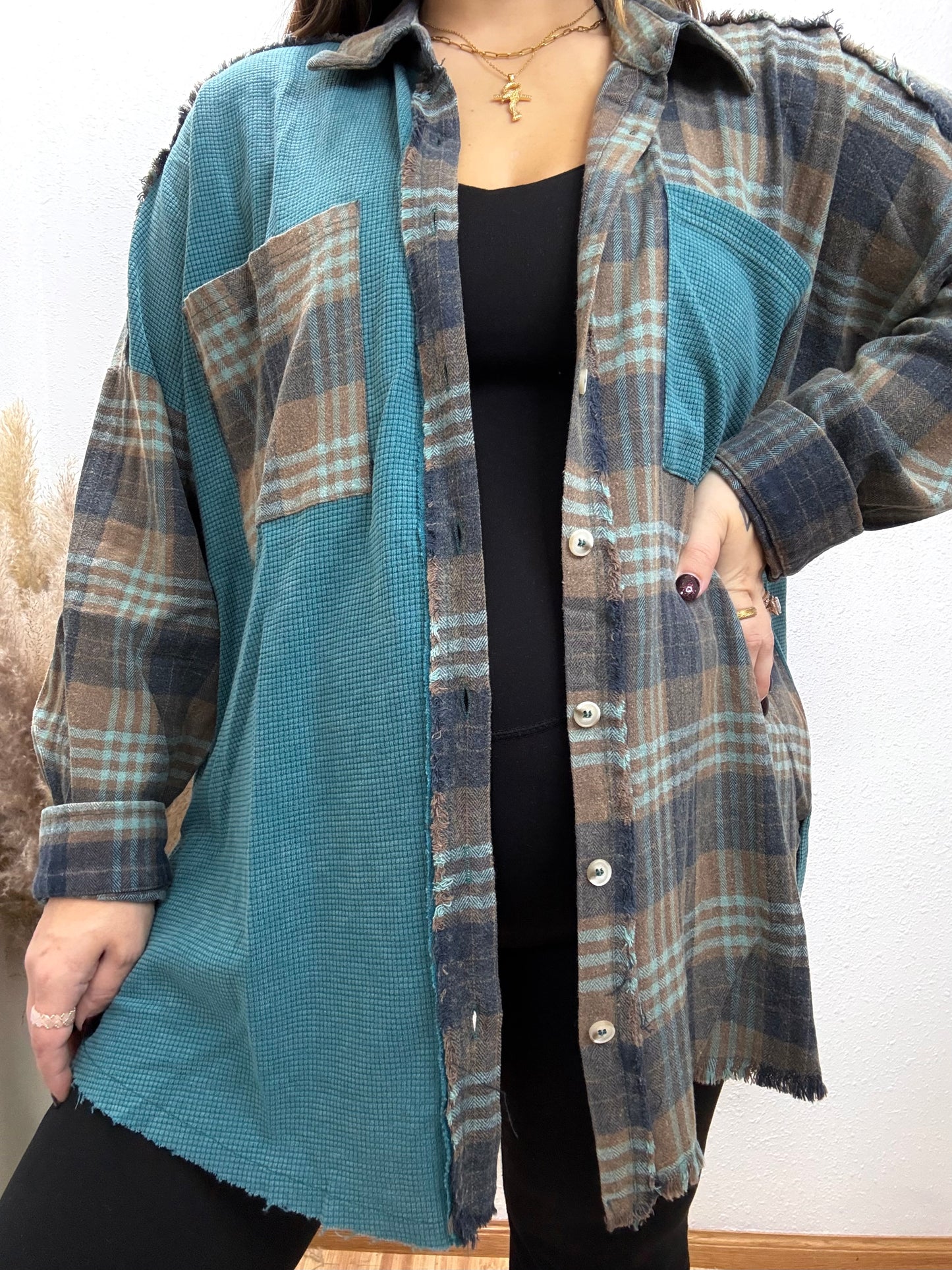 Westwood Vintage Teal Waffle Flannel