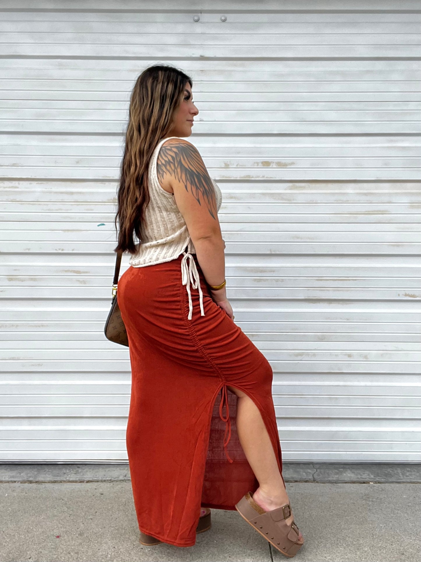 Falling For You Ruched Skirt