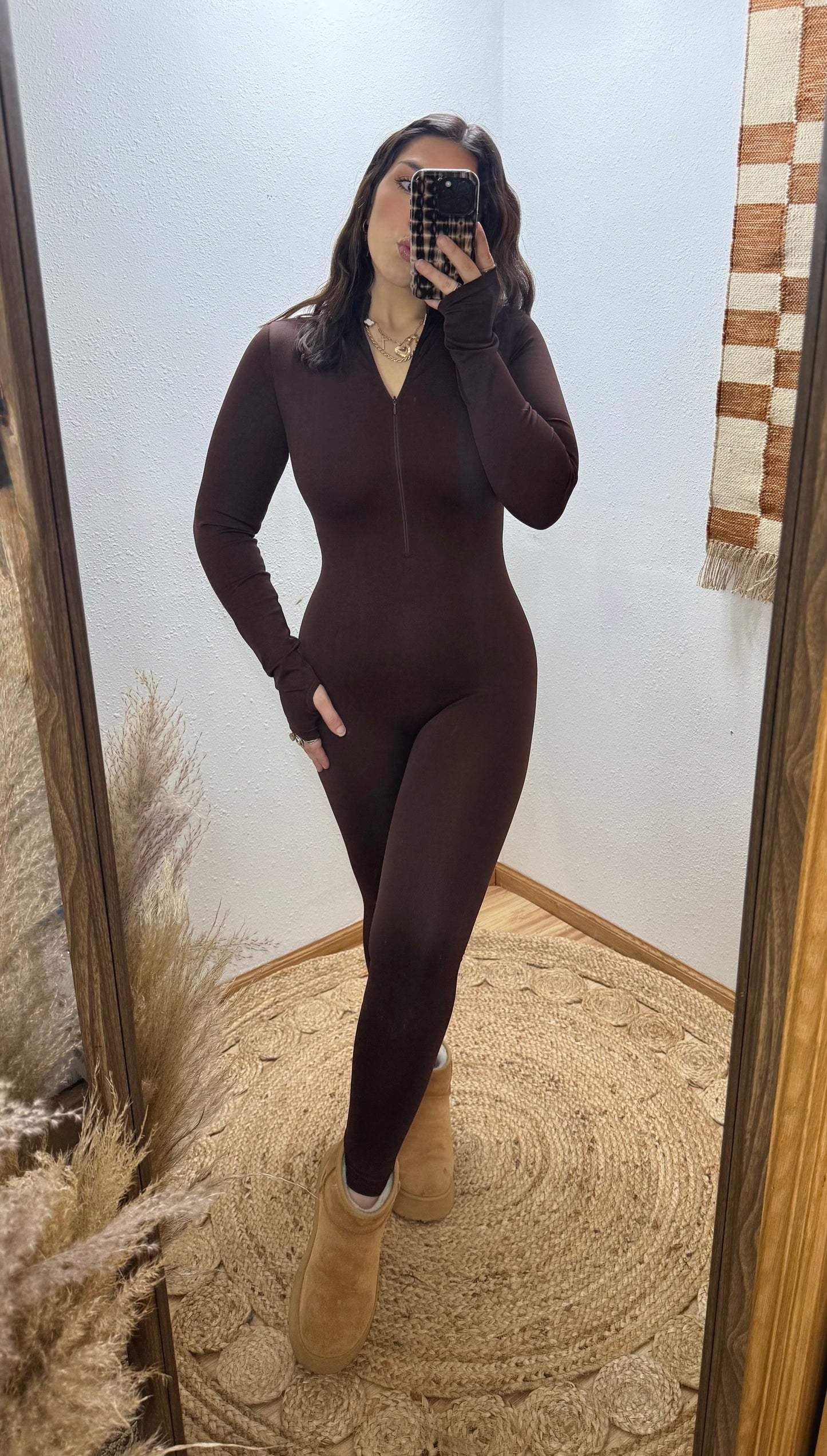 Brownie Cozy Zip Catsuit
