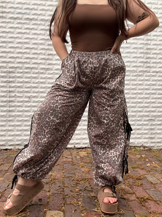 Faded Leopard Bow Tie Joggers