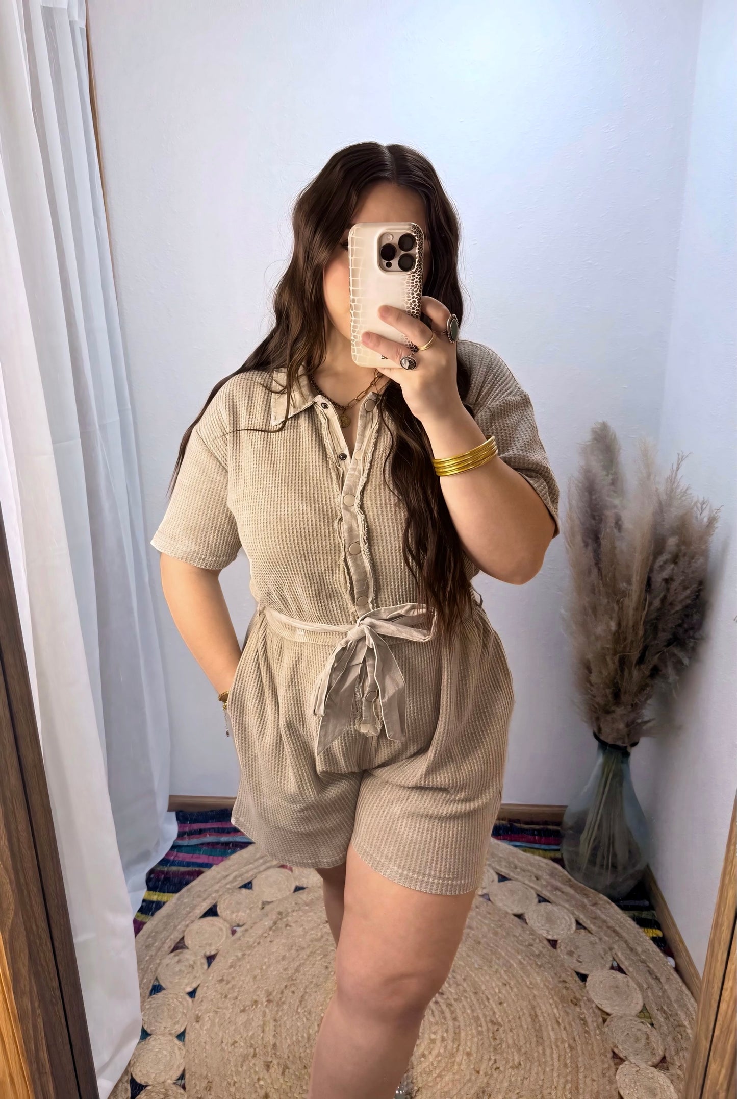 Sunday Mornings Waffleknit Romper