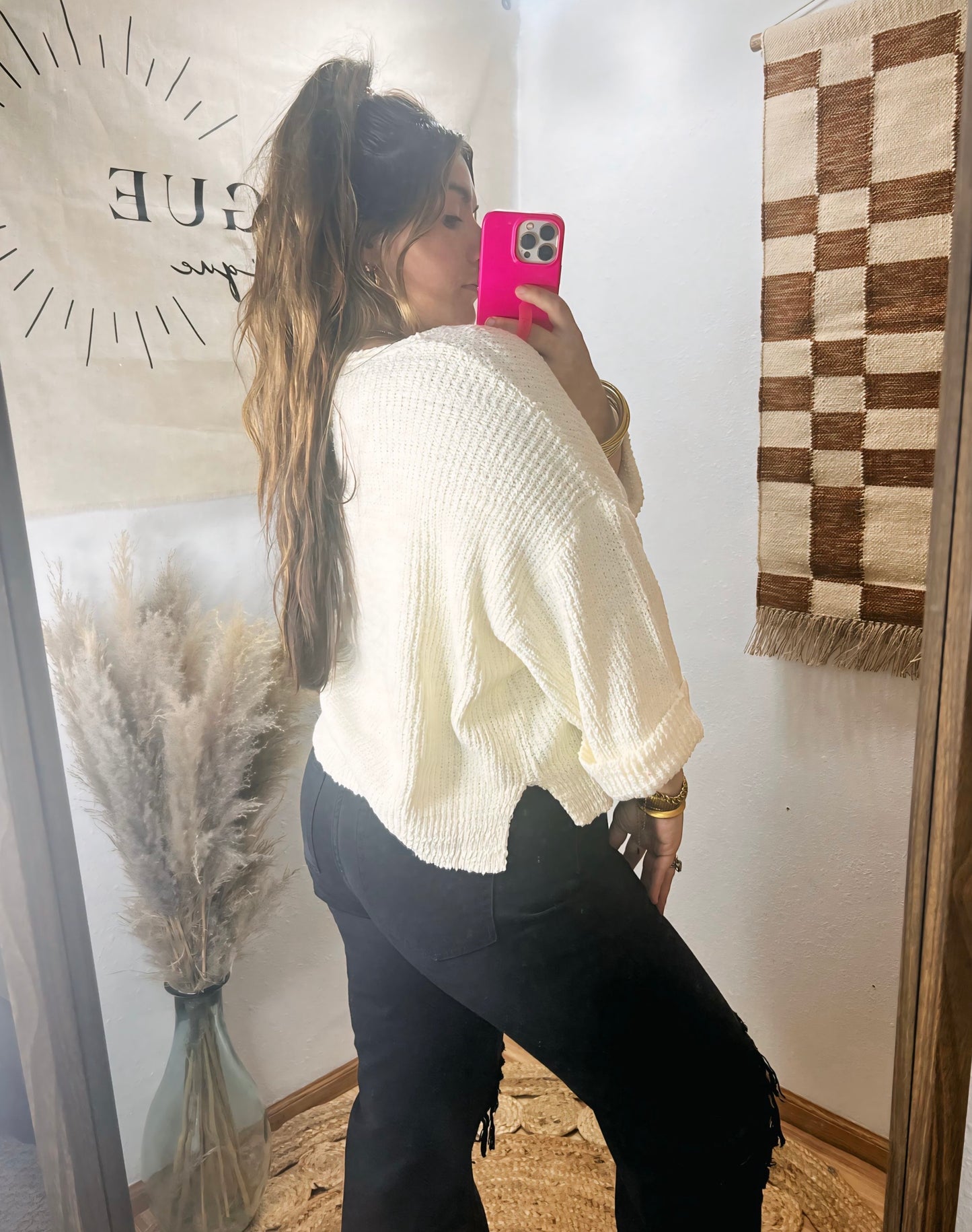 Khloe Oversized Boxy Sweater : Ivory