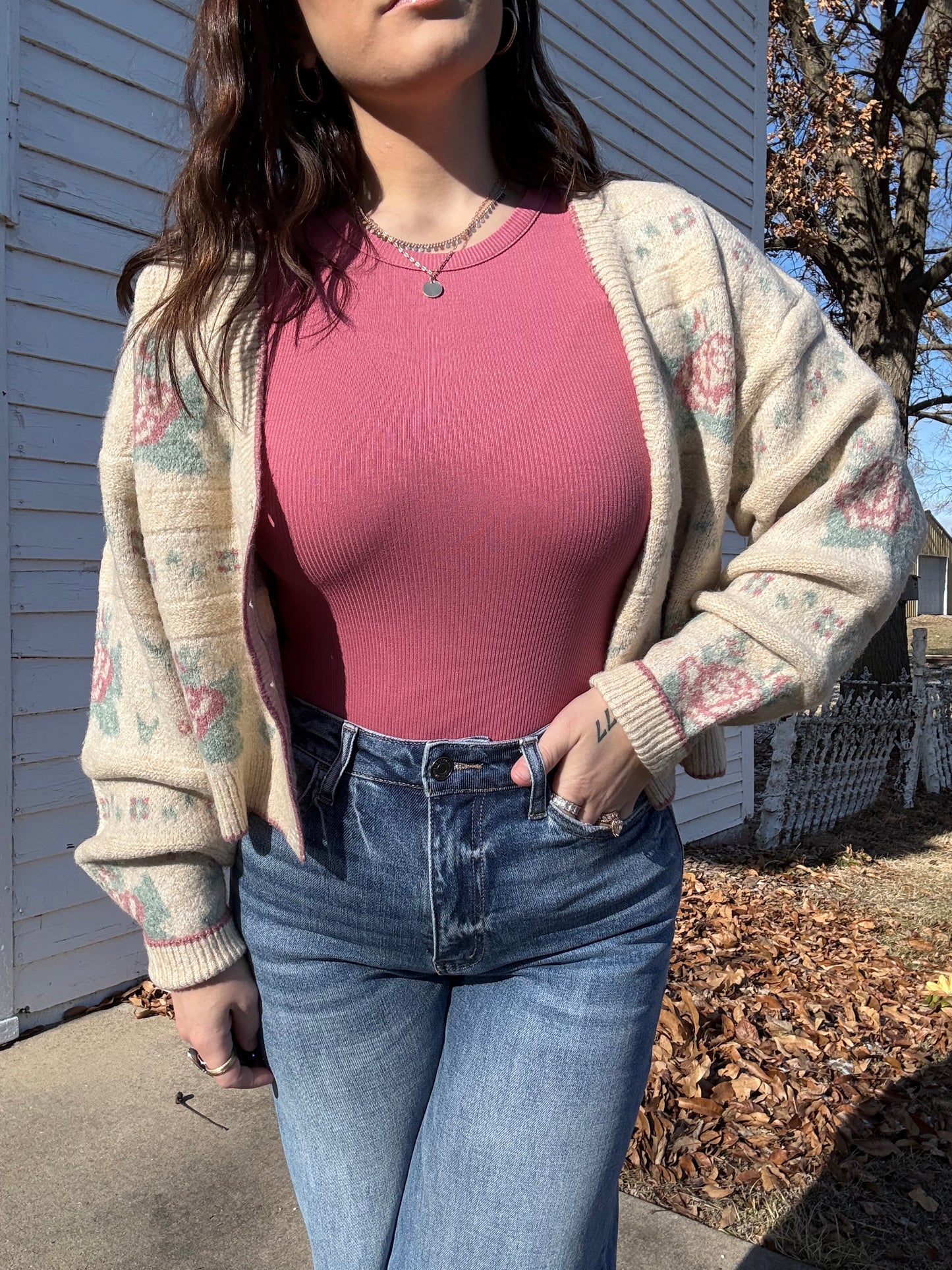 Essential Ribbed Tank Bodysuit : Berry