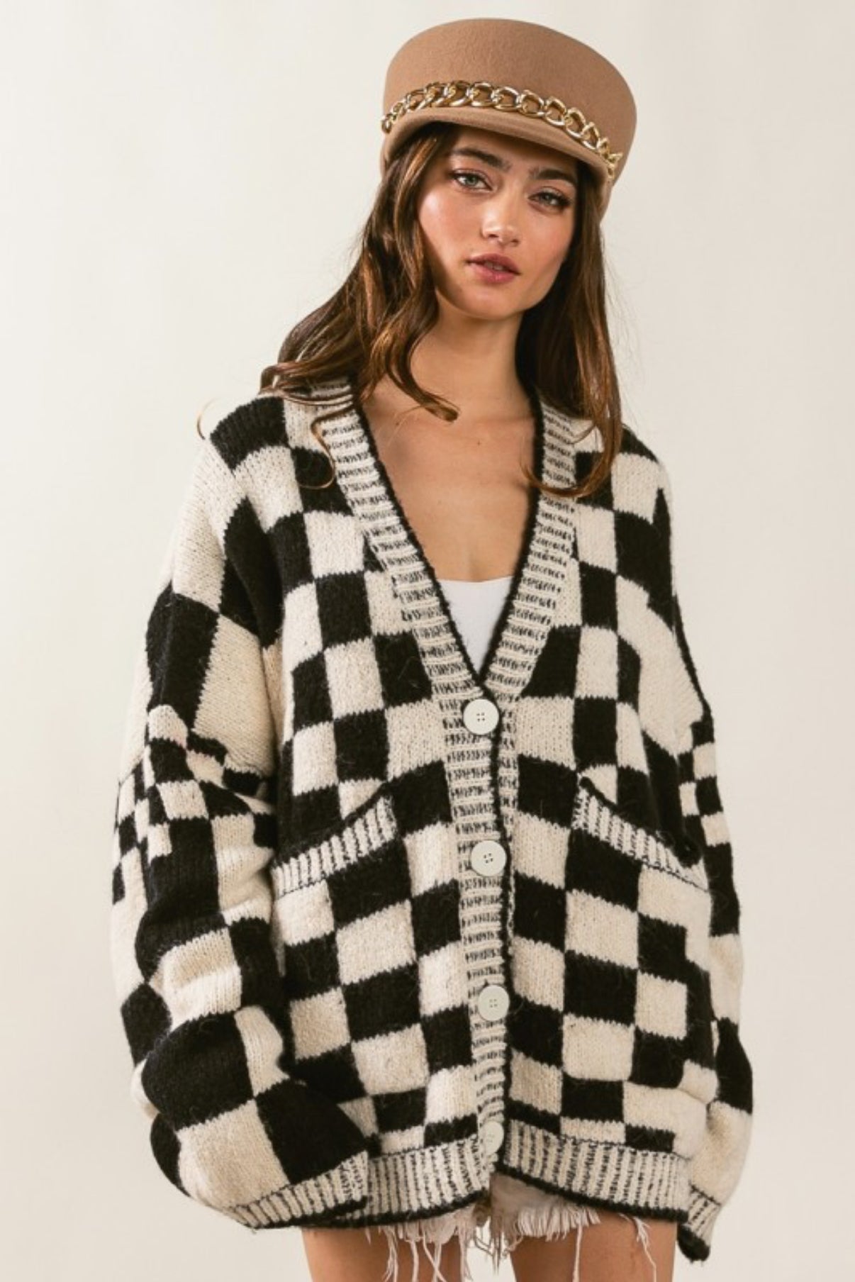 BiBi Checkered Cardi : PREORDER