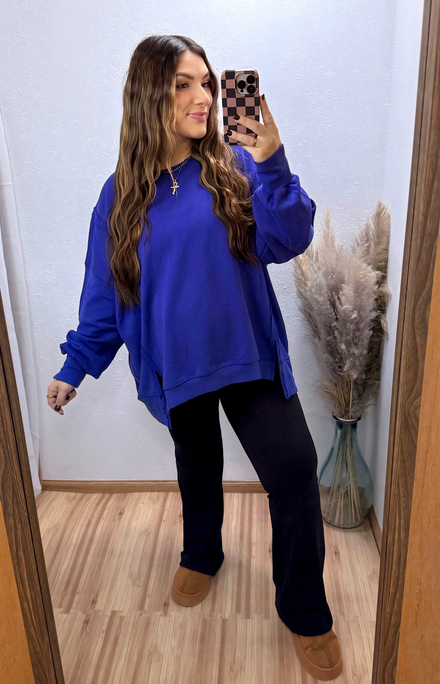 Blueberry Reverse Seam Pullover