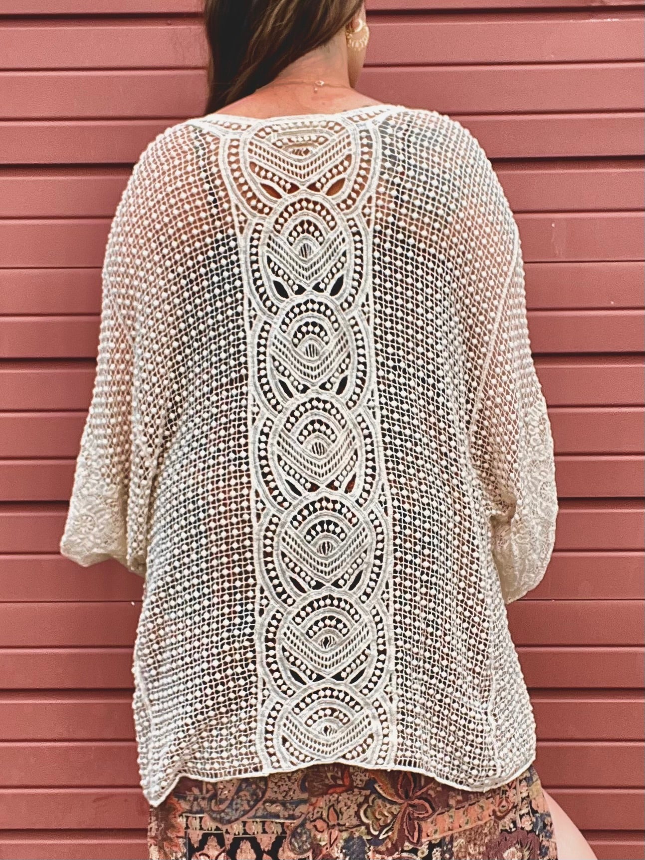 Lace Crochet Knit Cardigan