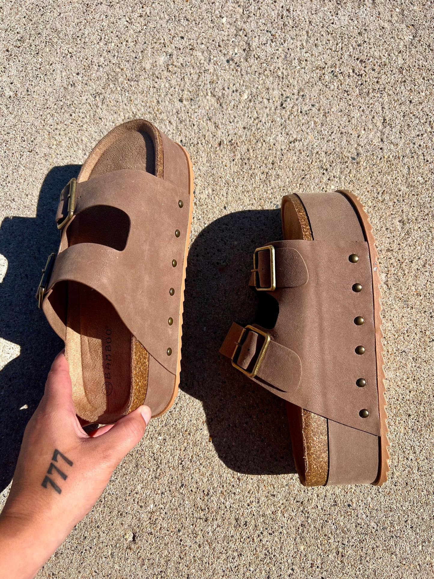 Blake Stacked Cork Sandals