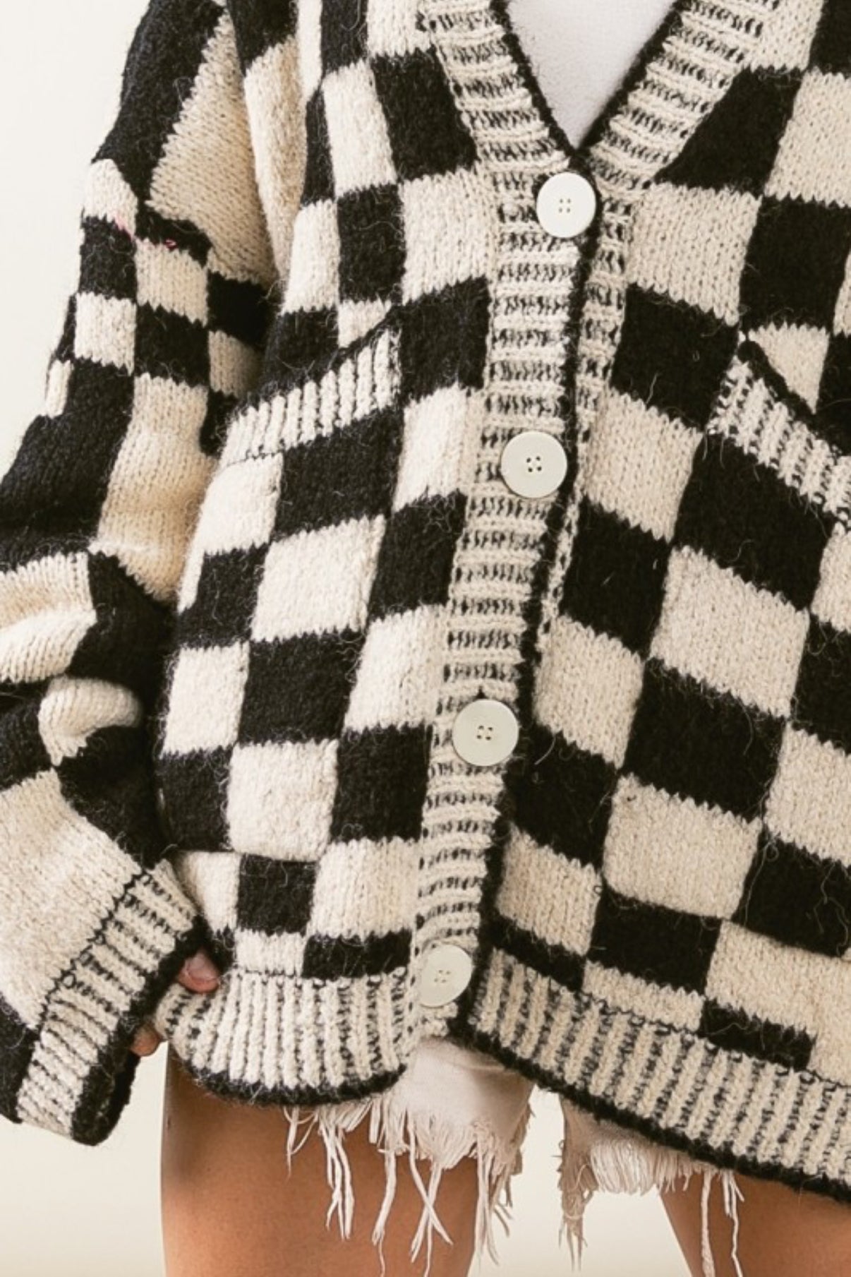 BiBi Checkered Cardi : PREORDER