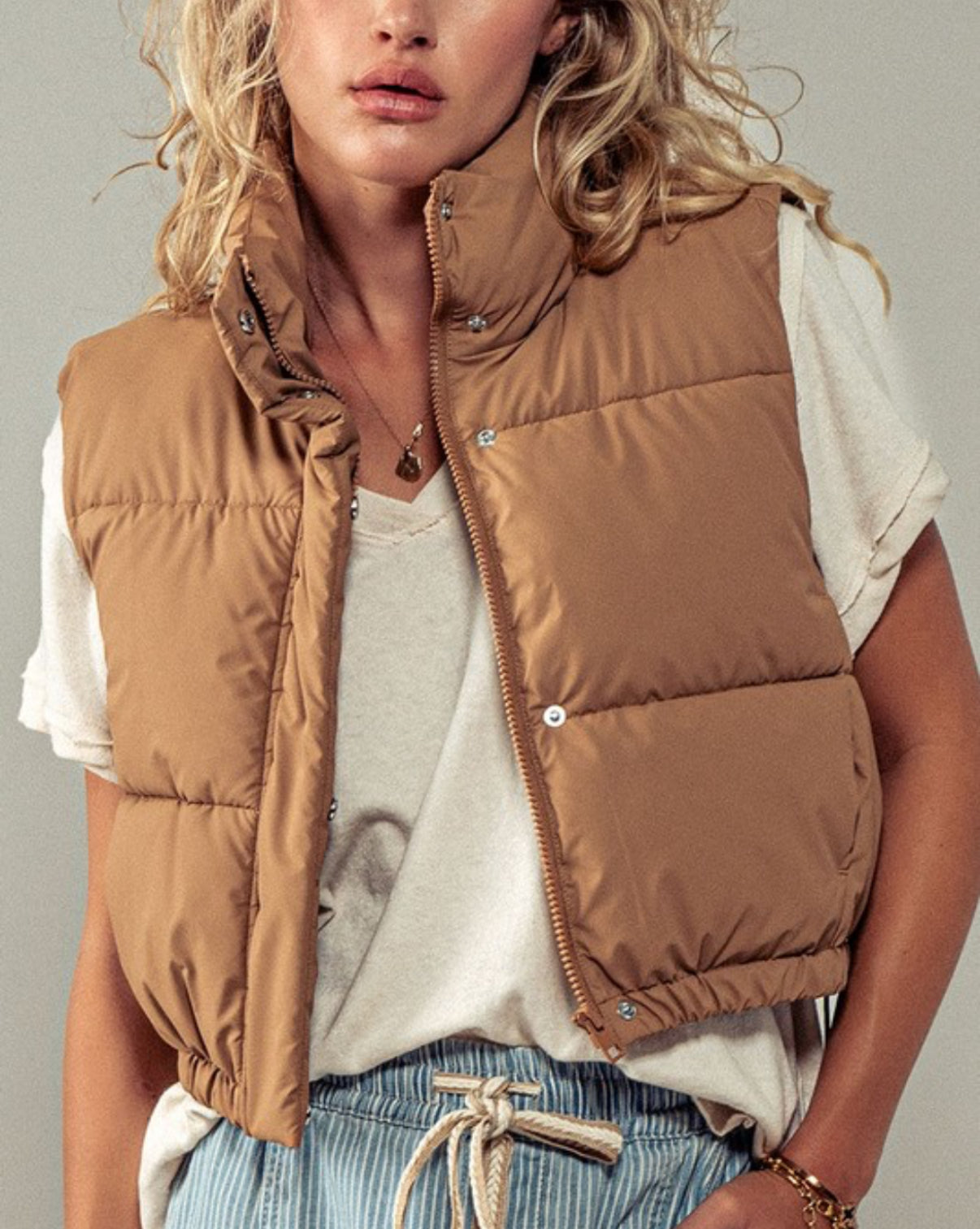 Cropped Puffer Vests