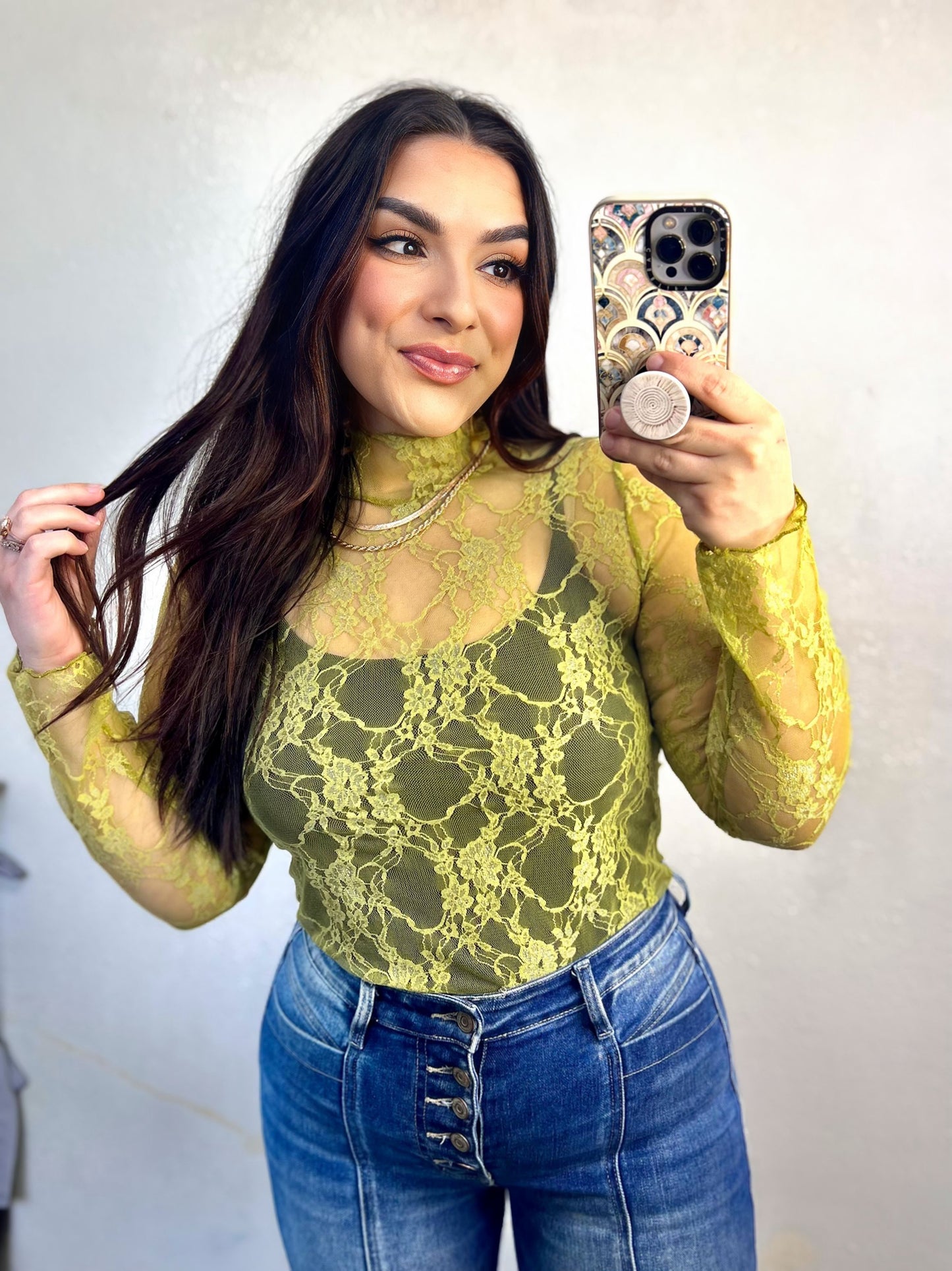 Floral Lace Sheer Layering Tops