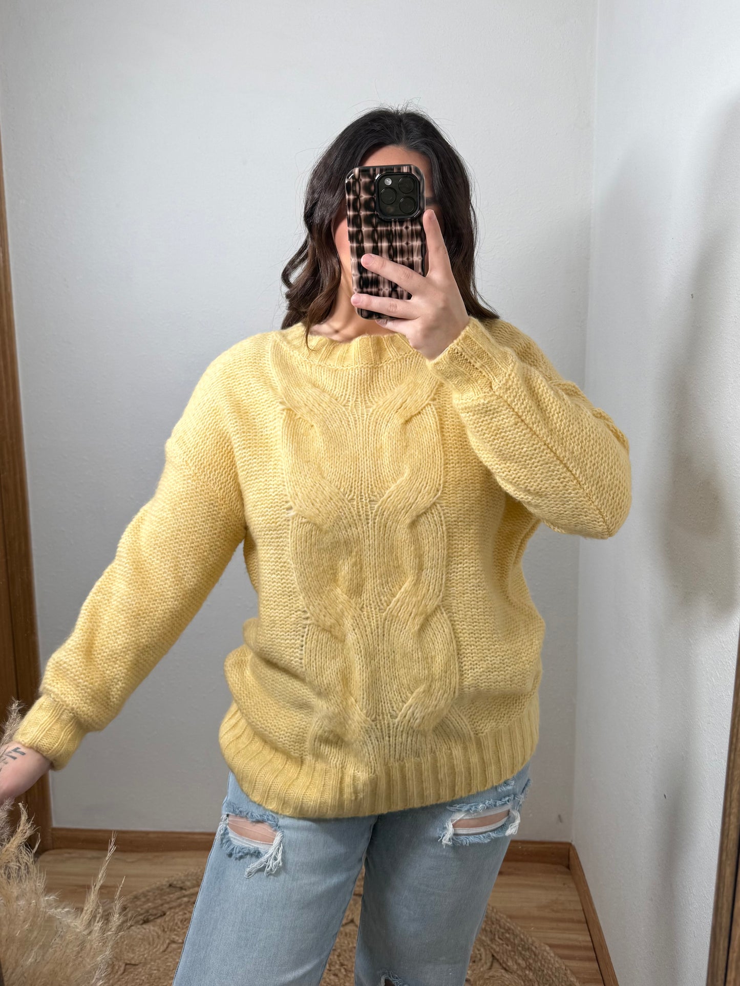 Aerie Golden Yellow Knit Sweater (XS)