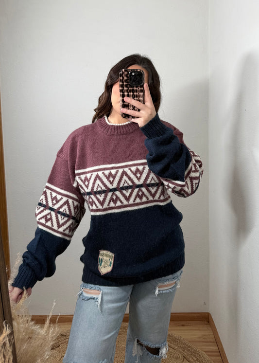 Vintage 90’s Mock Neck Ski Sweater (M)