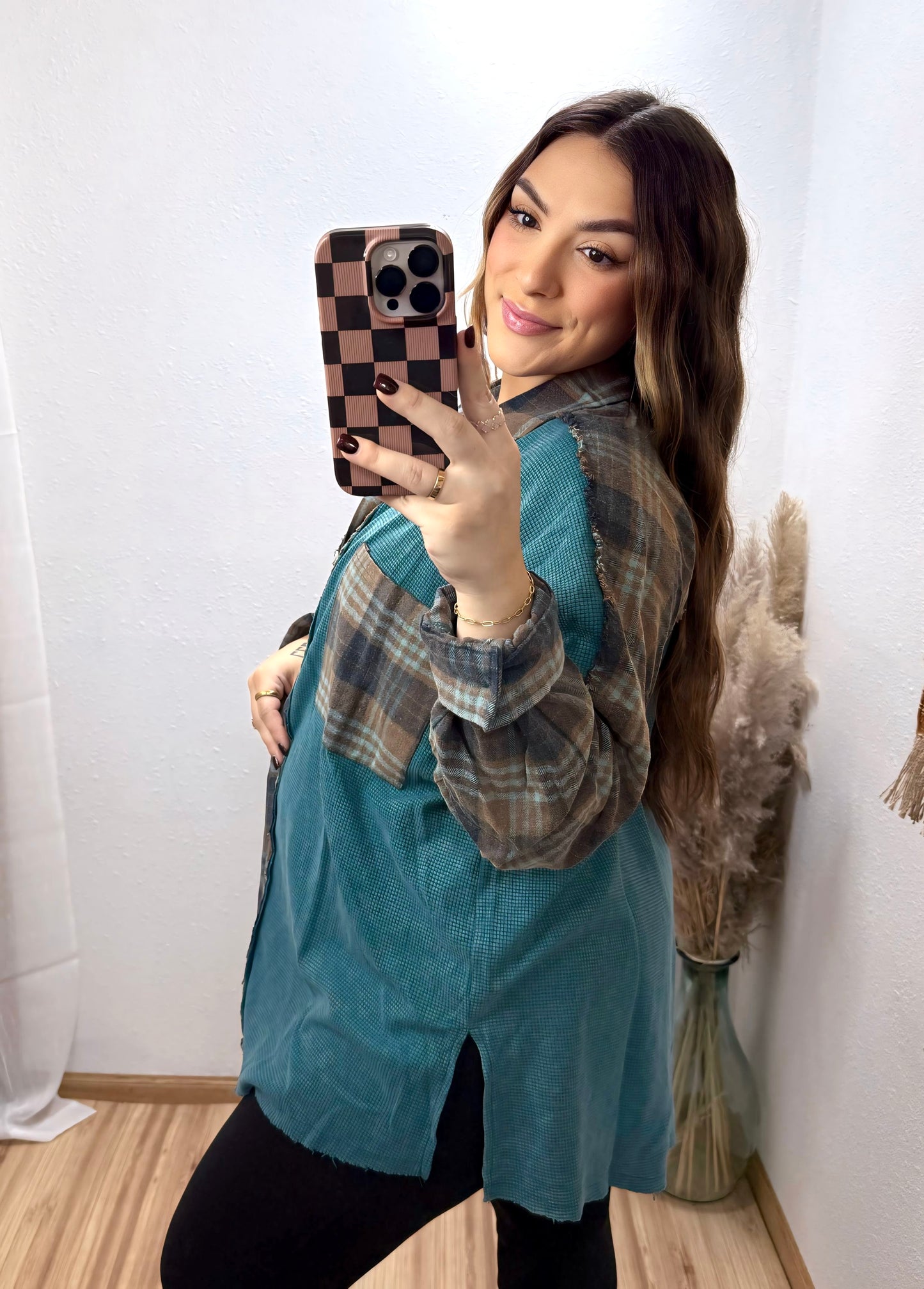 Westwood Vintage Teal Waffle Flannel