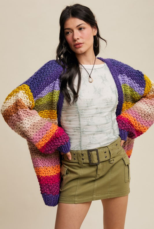 Rainbow Crochet Cardigan