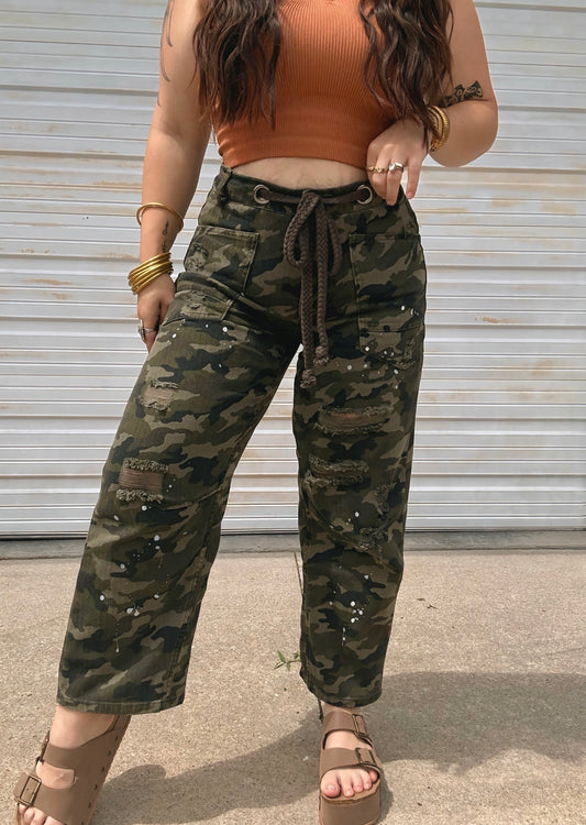Splatter Paint Baggy Camo Pants