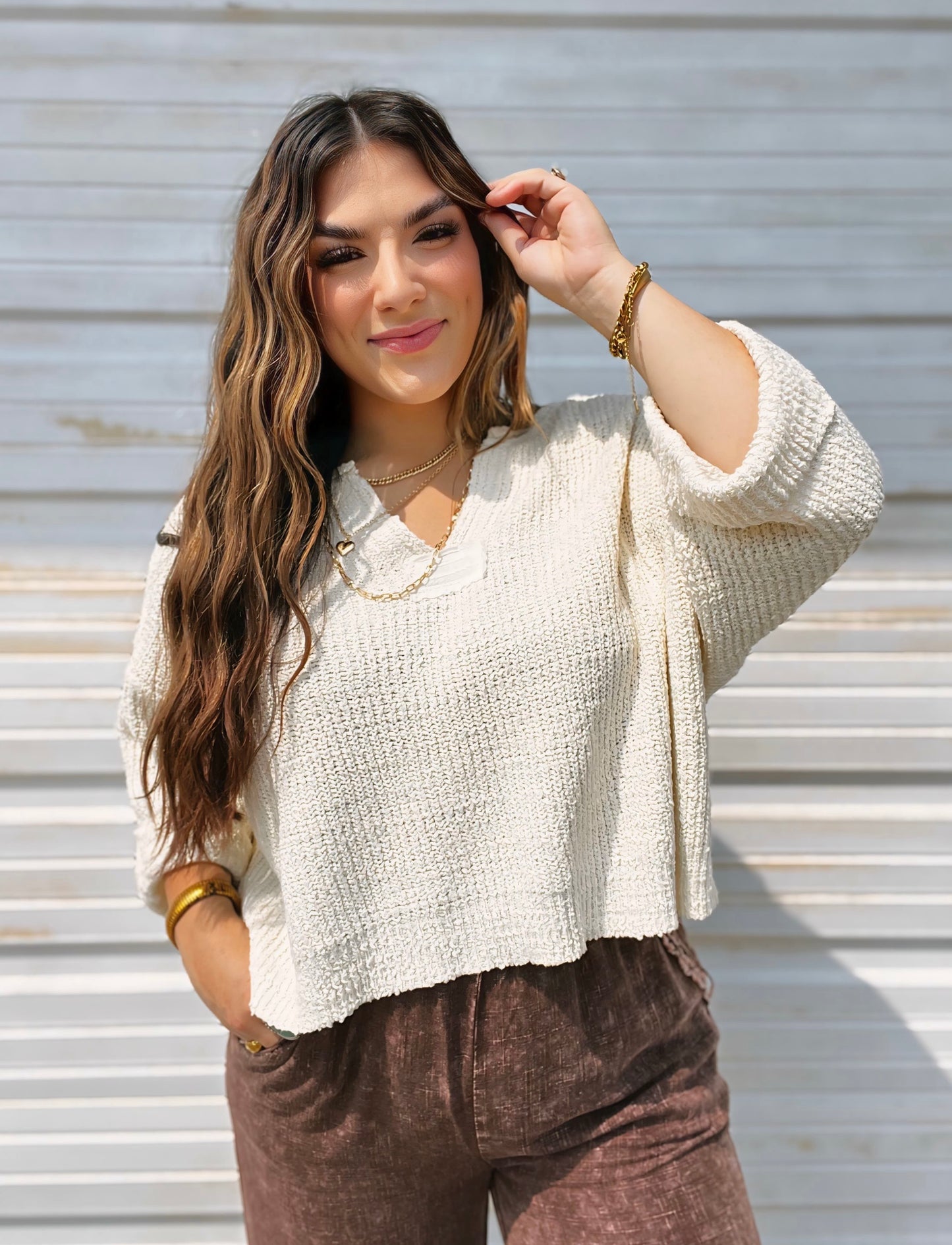 Khloe Oversized Boxy Sweater : Ivory