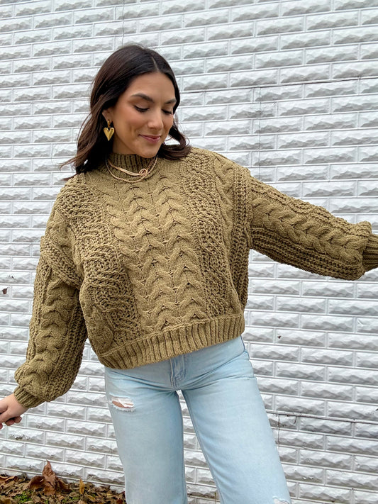 Vintage Vibes Moss Sweater