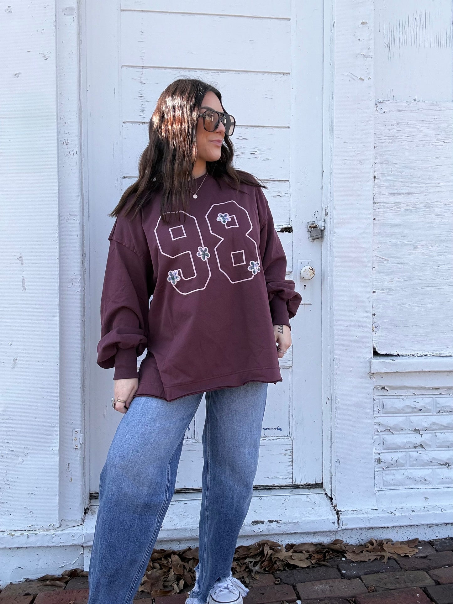 Annie Distressed Hem Denim Jeans