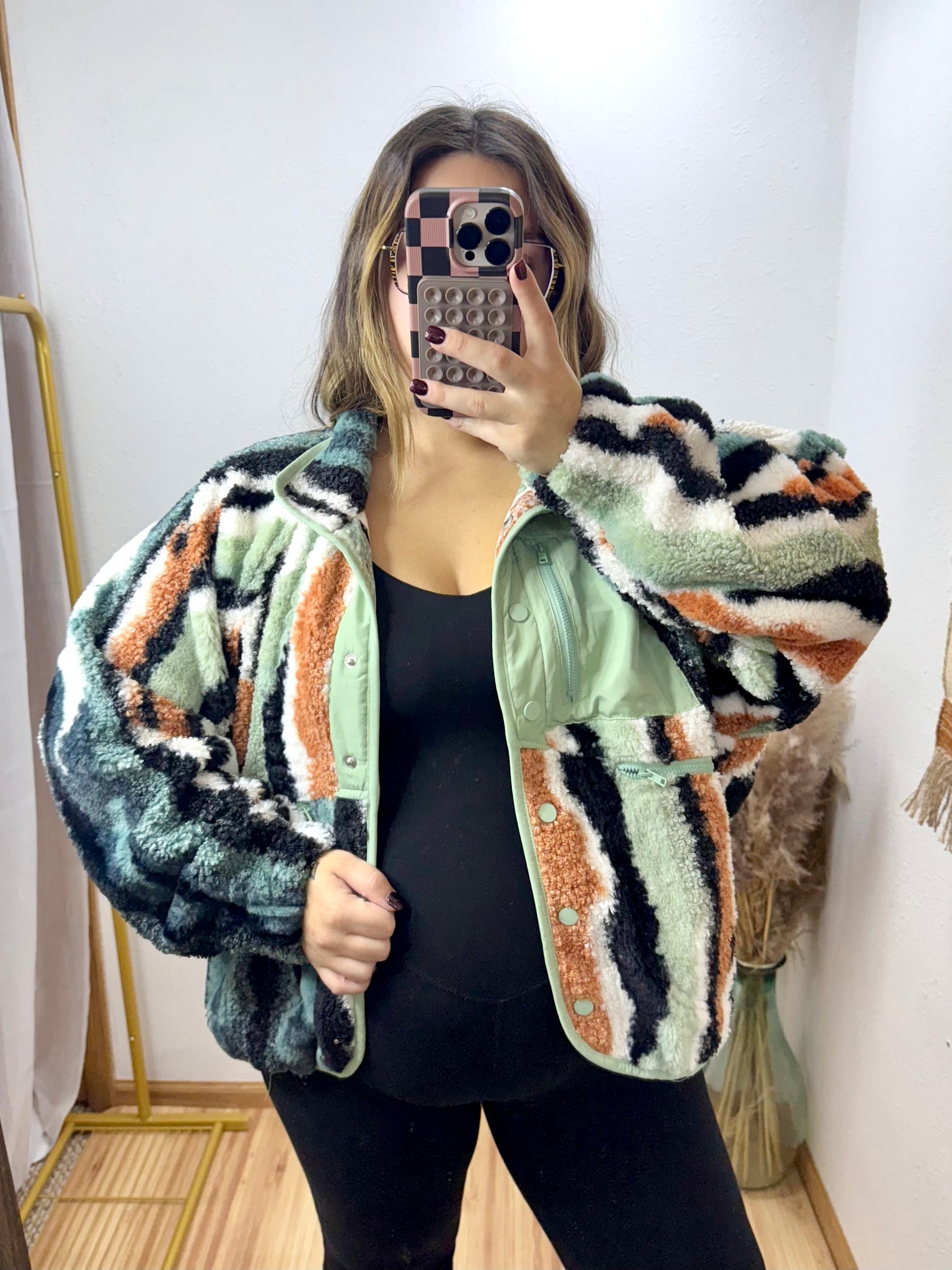 Cozy Seafoam Textured Jacket: S-3X