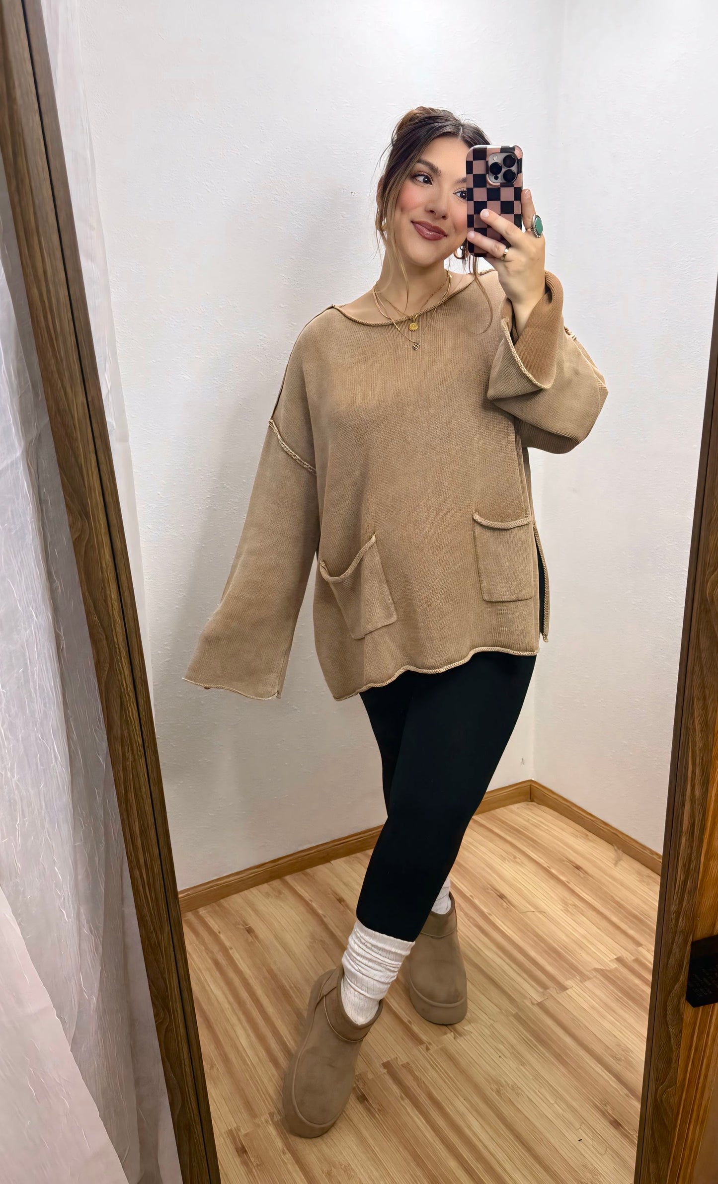 Latte Run Pocket Sweater