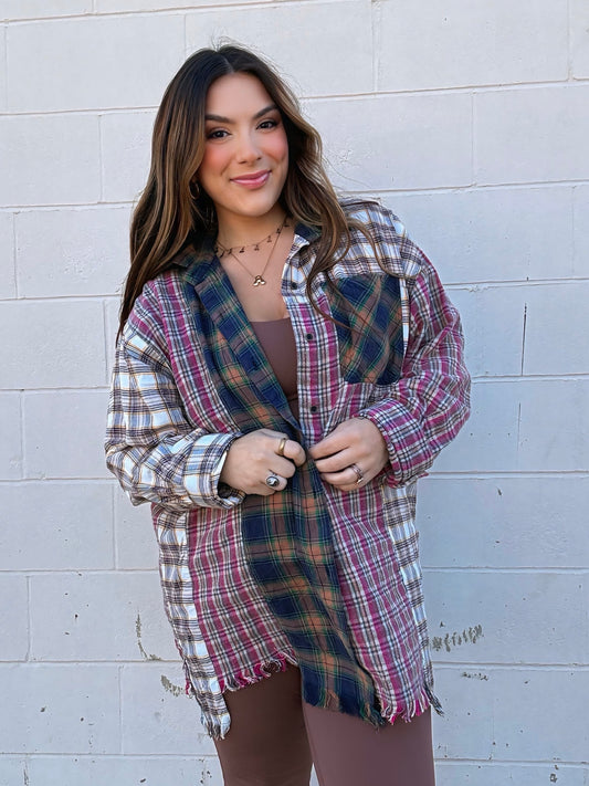 Apple Picking Frayed Flannel