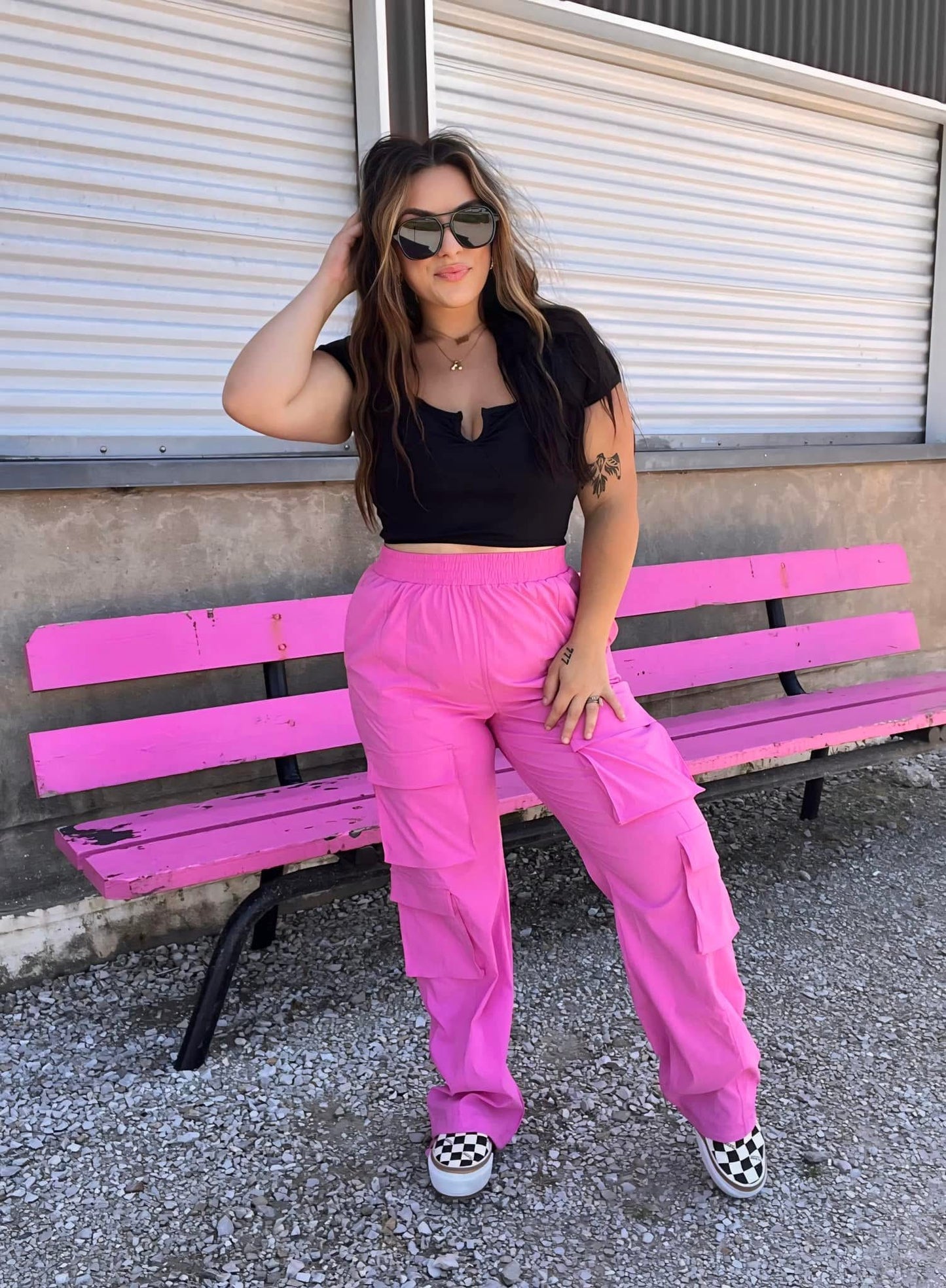 Pink Cargo Pants - Small