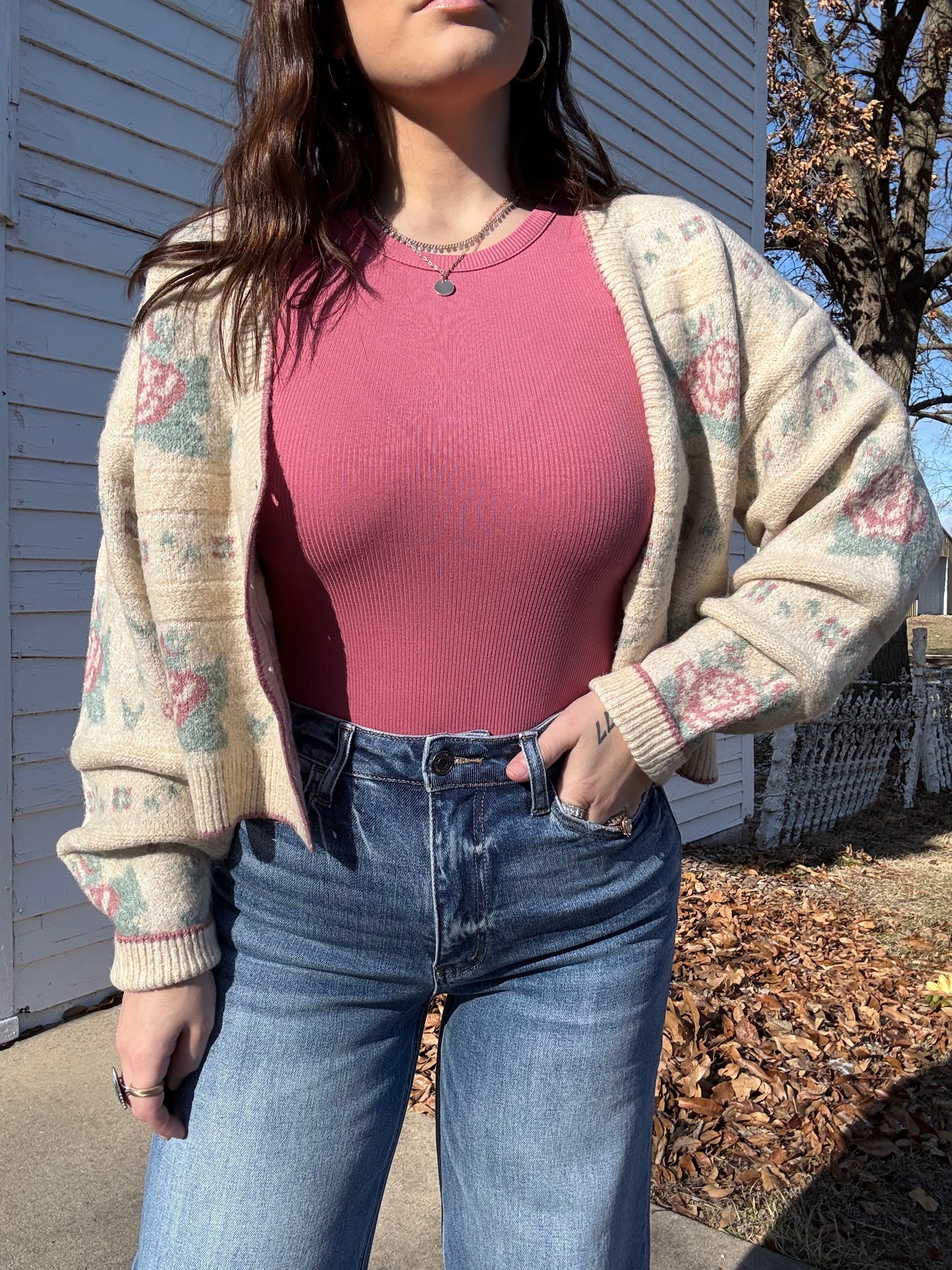 Essential Ribbed Tank Bodysuit : Berry