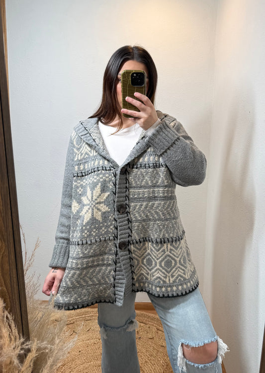 Snowflake Double Stitch Cardigan (XL)