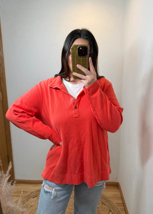 Tomato Ribbed Longsleeve Pullover (XL)