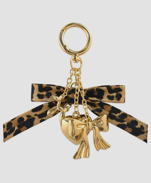 Leopard Bow Bag Charm