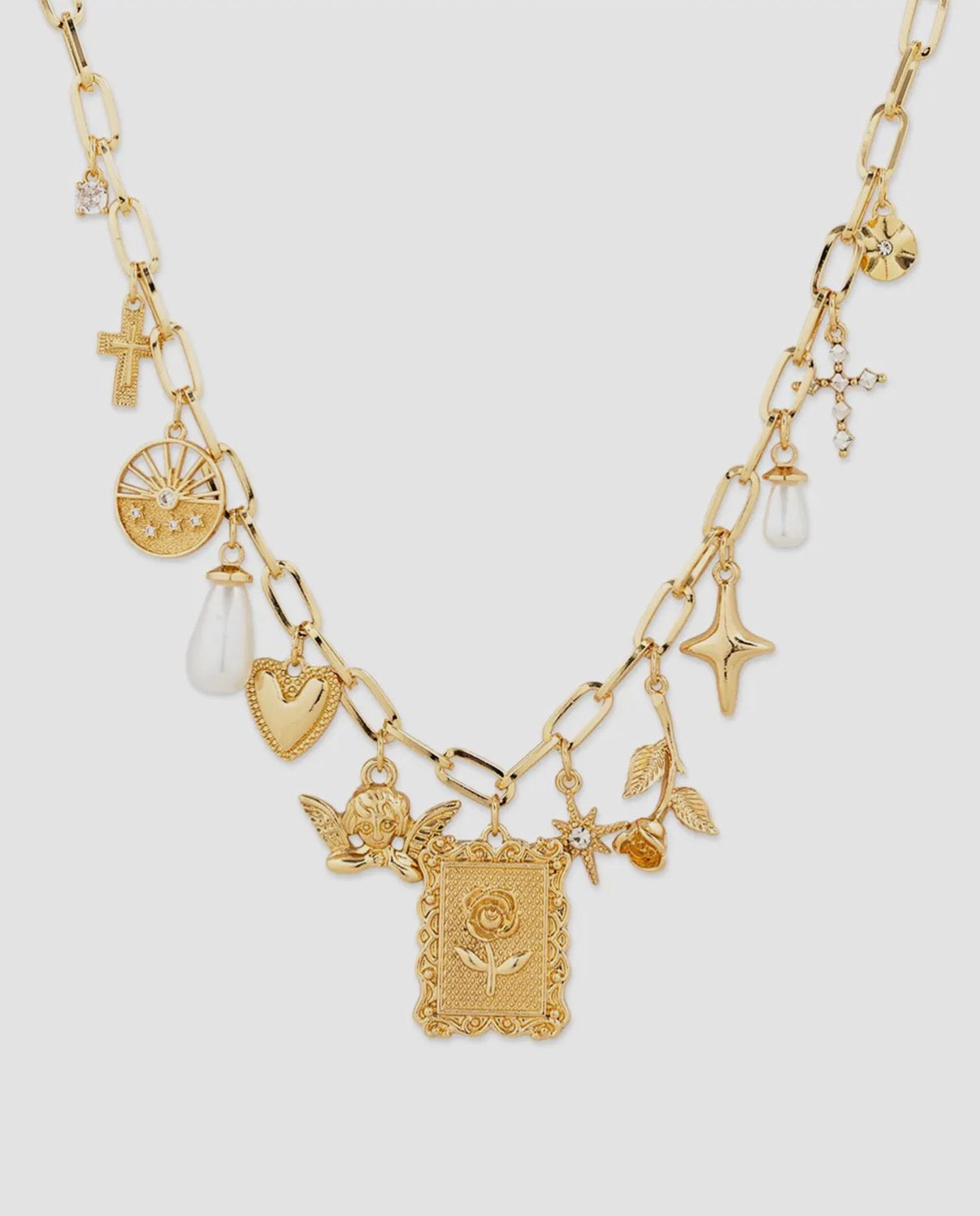 Framed Rose Charm Necklace