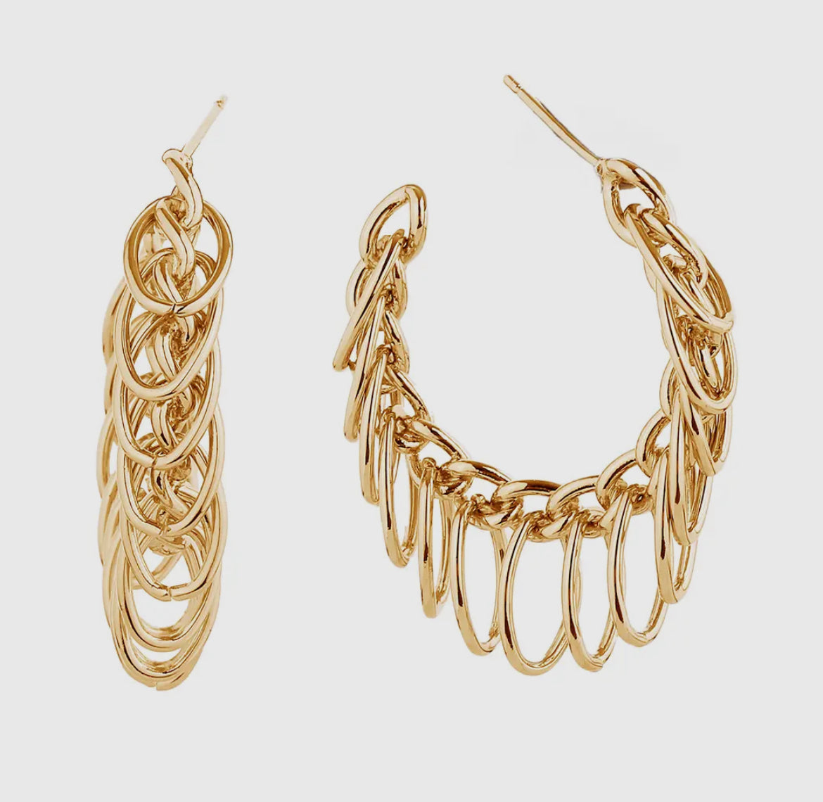 Sutton Gold Chain Hoops