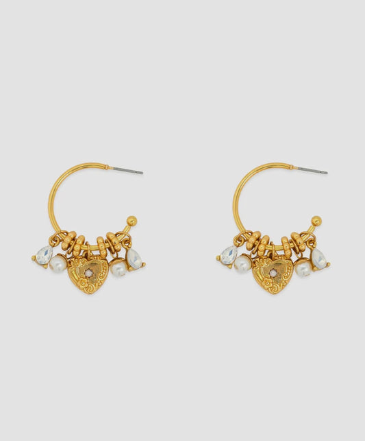 Heartstruck Rondelle Hoop Earrings : Gold